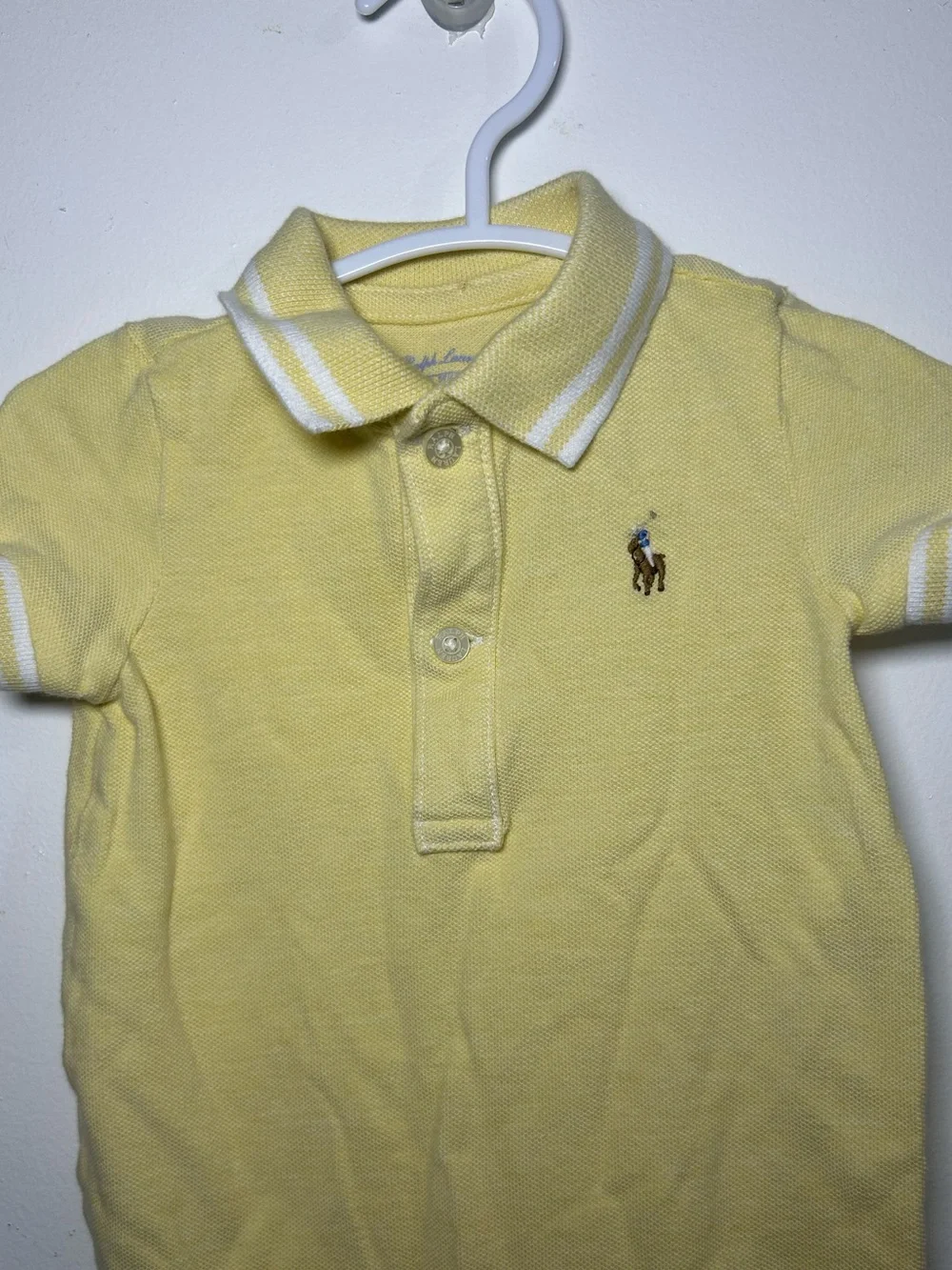 Polo Ralph Lauren Yellow Collared One-Piece Bodysuit